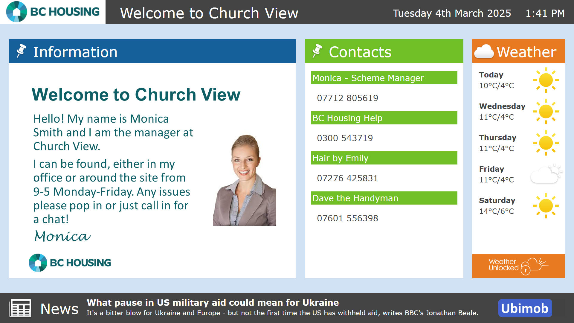 Noticeboard Screen Grab